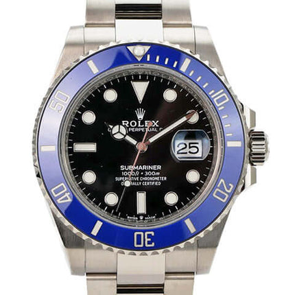 Rolex Submariner Date Weißgold 126619LB mit schwarzem Zifferblatt, blauem Cerachrom-Lünettenring und Weißgold-Oyster-Armband