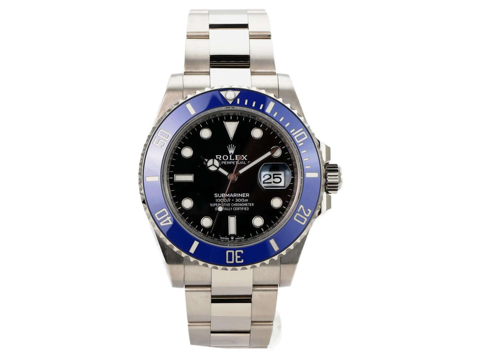 Rolex Submariner Date Weißgold 126619LB mit schwarzem Zifferblatt, blauem Cerachrom-Lünettenring und Oyster-Armband