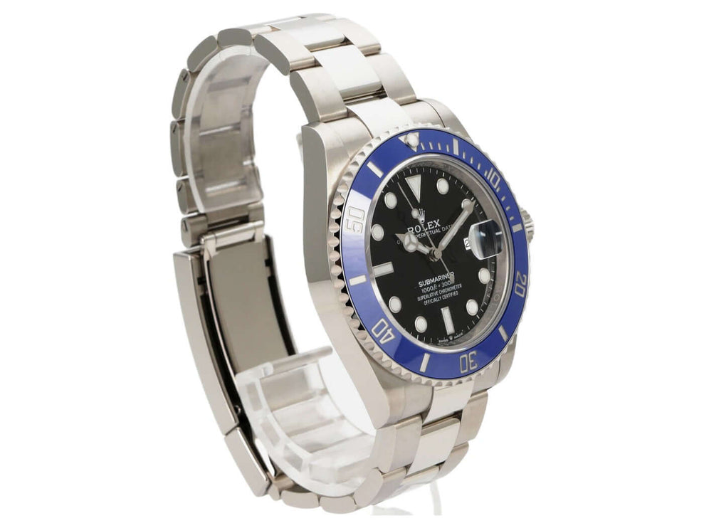 Rolex Submariner Date Weißgold 126619LB mit blauem Cerachrom-Lünette, schwarzem Zifferblatt und Oyster-Armband
