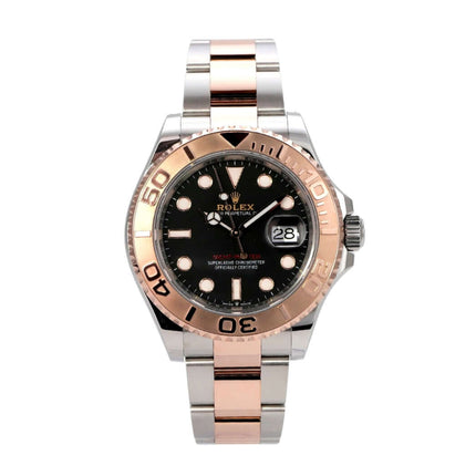 Rolex Yacht-Master 40 Oystersteel Everose-Gold 126621 Schwarz mit schwarzem Zifferblatt und poliertem Armband