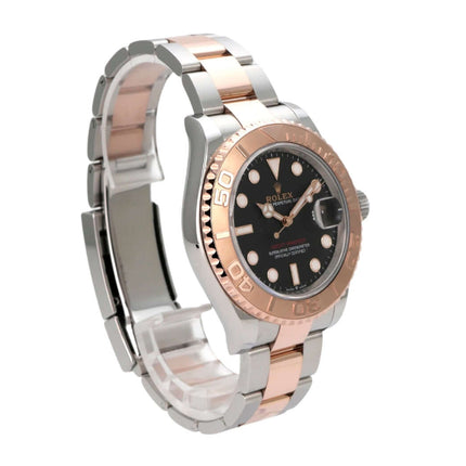 Rolex Yacht-Master 40 Oystersteel Everose-Gold 126621 Schwarz Uhr mit schwarzem Zifferblatt und 18 kt Everose-Gold Lünette.