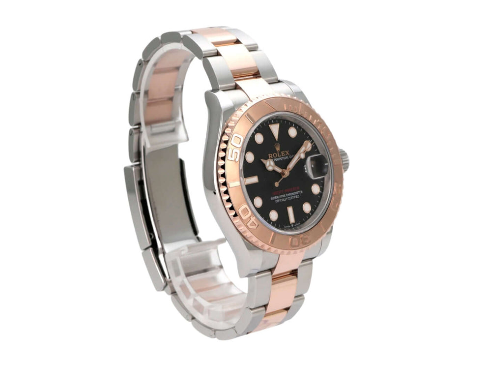 Rolex Yacht-Master 40 Oystersteel Everose-Gold 126621 Schwarz Uhr mit schwarzem Zifferblatt und 18 kt Everose-Gold Lünette.
