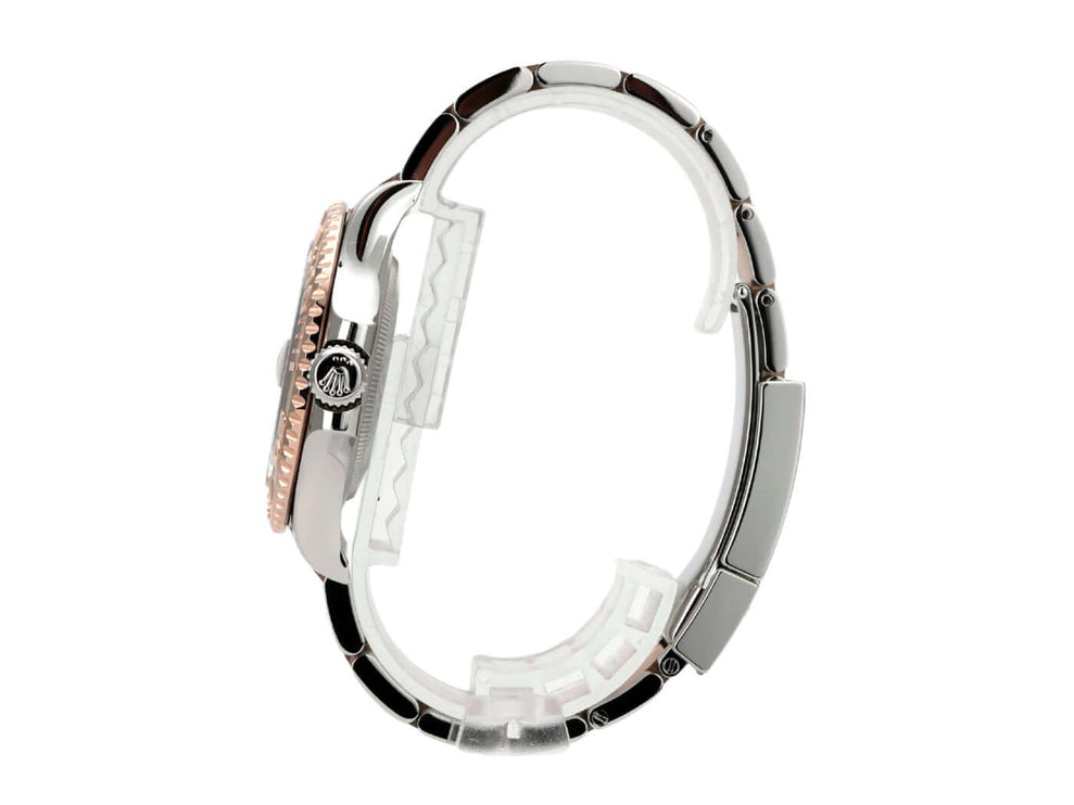 Rolex Yacht-Master 40 Oystersteel Everose-Gold 126621 Schwarz seitliche Ansicht des Gehäuses und Armbands