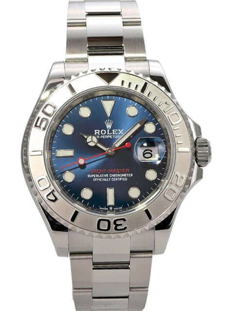 Rolex Yacht-Master 40 Oystersteel Platin 126622 Blau - elegante Taucheruhr mit blauem Zifferblatt und Edelstahlband.