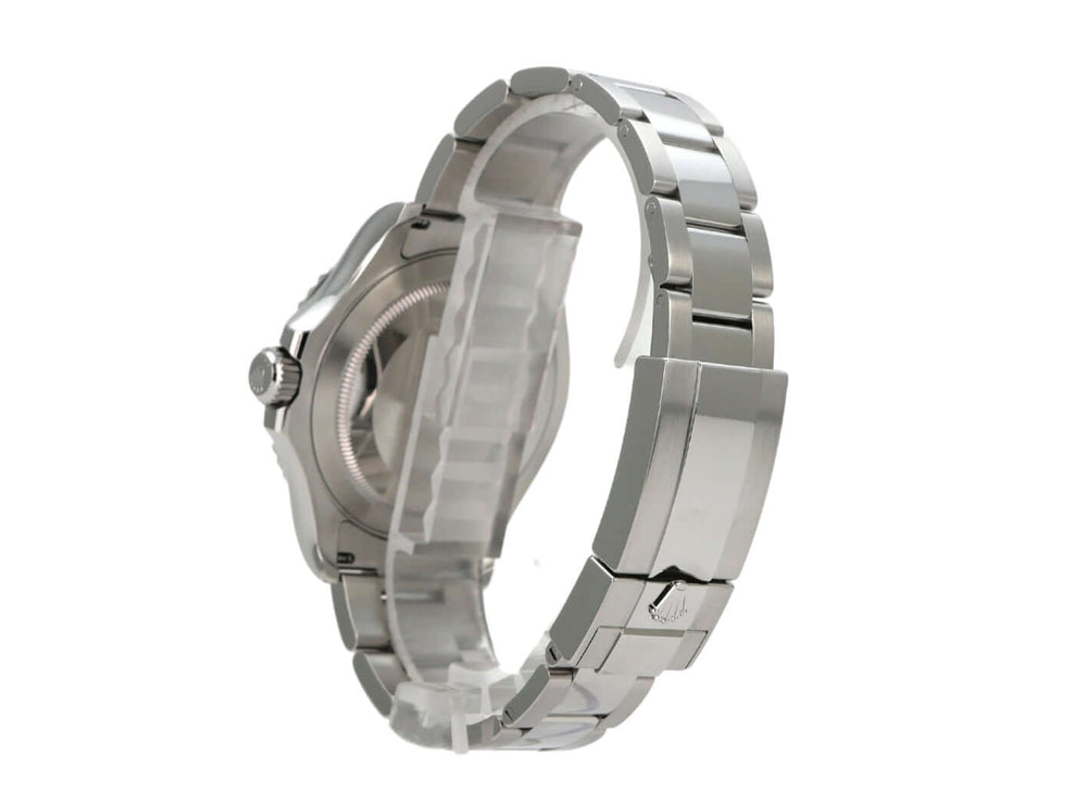 Rolex Yacht-Master 40 Oystersteel Platin 126622 Blau, seitliche Ansicht des Armbands aus Oystersteel.