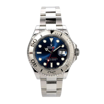 Rolex Yacht-Master 40 Oystersteel Platin 126622 Blau Uhr mit blauem Zifferblatt und Oyster-Edelstahlband