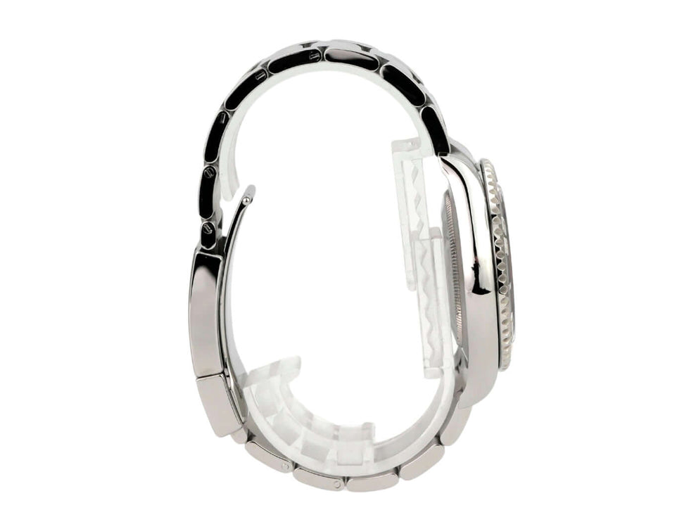 Rolex Yacht-Master 40 Oystersteel Platin 126622 Blau seitliche Ansicht mit Edelstahlband und Platinlünette