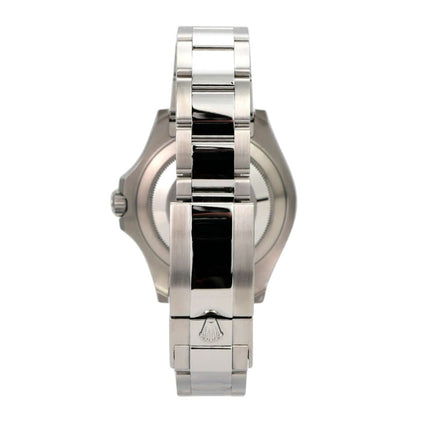 Rolex Yacht-Master 40 Oystersteel Platin 126622 Blau seitliche Ansicht des Armbands und Gehäuses