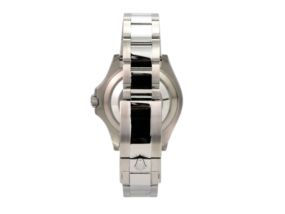 Rolex Yacht-Master 40 Oystersteel Platin 126622 Blau seitliche Ansicht des Armbands und Gehäuses