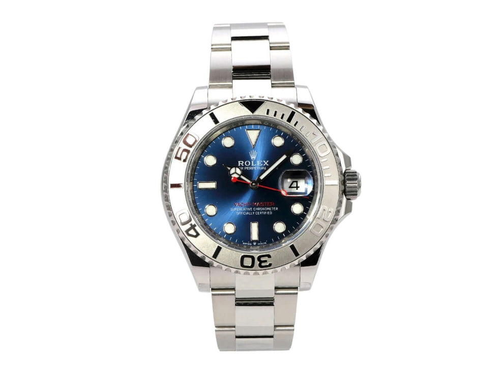 Rolex Yacht-Master 40 Oystersteel Platin 126622 Blau mit blauem Zifferblatt und Edelstahlband