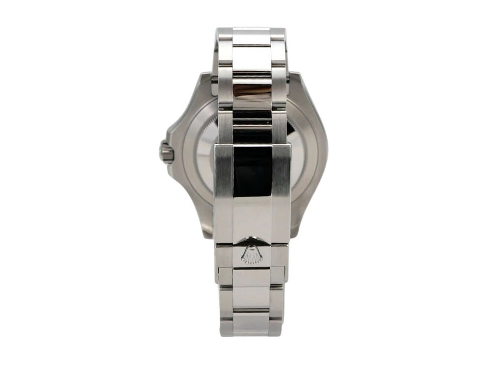 Rolex Yacht-Master 40 Oystersteel Platin 126622 Blau von hinten mit Oyster-Edelstahlband.