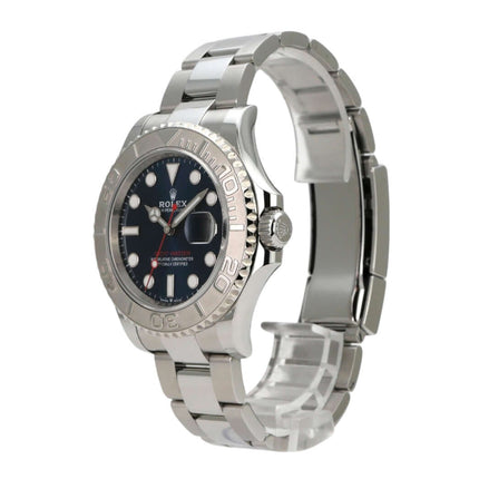 Rolex Yacht-Master 40 Oystersteel Platin 126622 Blau Uhr mit Edelstahlband und blauem Zifferblatt