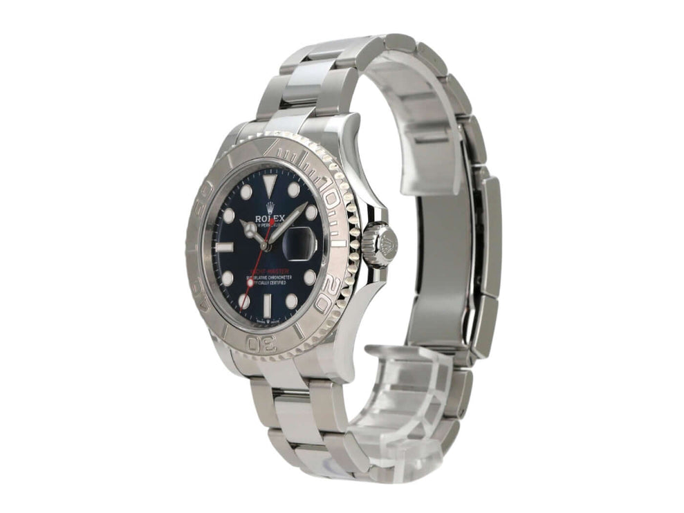 Rolex Yacht-Master 40 Oystersteel Platin 126622 Blau Uhr mit Edelstahlband und blauem Zifferblatt