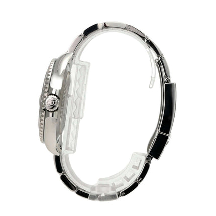 Rolex Yacht-Master 40 Oystersteel Platin 126622 Blau seitliche Ansicht des Edelstahlarmbands mit Platinlünette