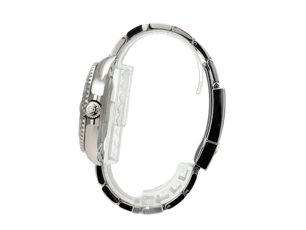 Rolex Yacht-Master 40 Oystersteel Platin 126622 Blau seitliche Ansicht des Edelstahlarmbands mit Platinlünette