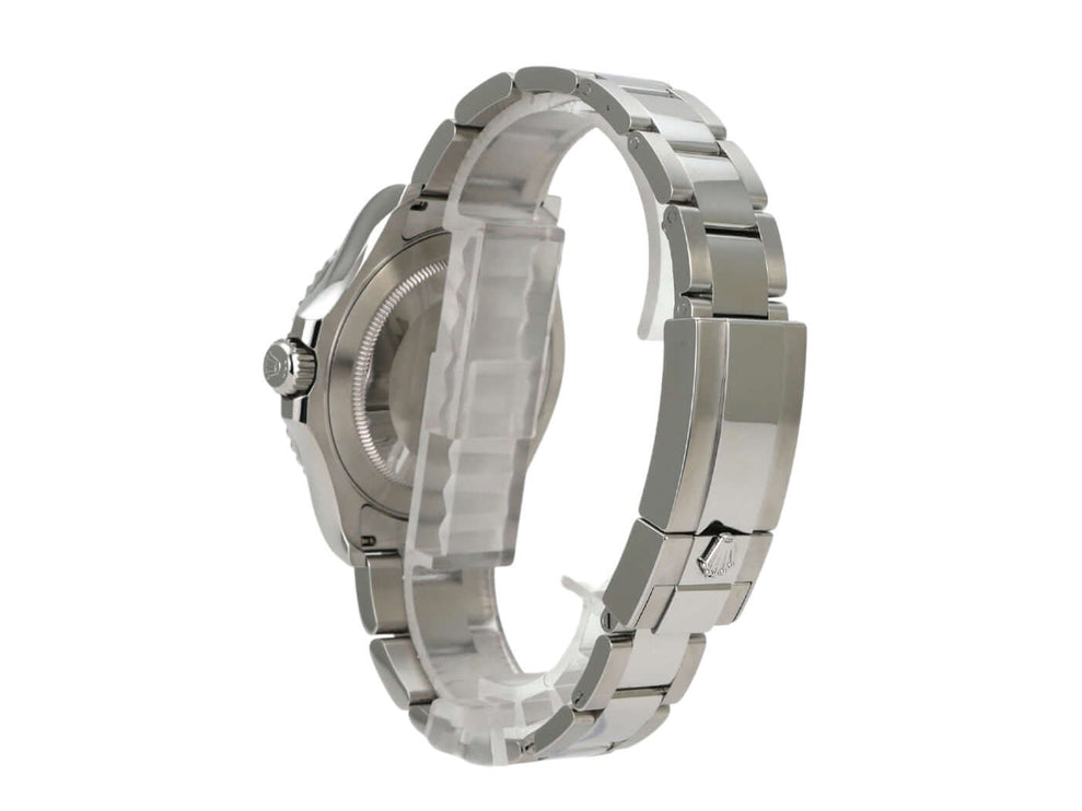 Rolex Yacht-Master 40 Oystersteel Platin 126622 Blau seitliche Ansicht mit Edelstahlarmband