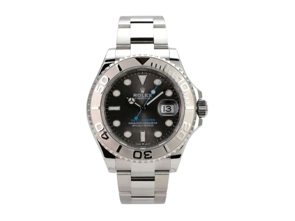 Rolex Yacht-Master 40 Oystersteel Platin 126622 Rhodium mit Edelstahlgehäuse und rhodiumfarbenem Zifferblatt
