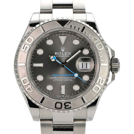 Rolex Yacht-Master 40 Oystersteel Platin 126622 Rhodium mit rhodiumfarbenem Zifferblatt und Edelstahlband
