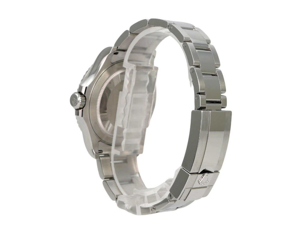 Rolex Yacht-Master 40 Oystersteel Platin 126622 Rhodium seitliche Ansicht des Uhrenarmbands und Gehäuses.