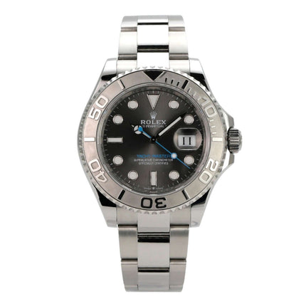 Rolex Yacht-Master 40 Oystersteel Platin 126622 Rhodium mit schwarzem Zifferblatt und Edelstahlarmband