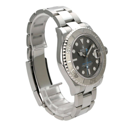 Rolex Yacht-Master 40 Oystersteel Platin 126622 Rhodium Uhr mit Edelstahlarmband und rhodiumfarbenem Zifferblatt.