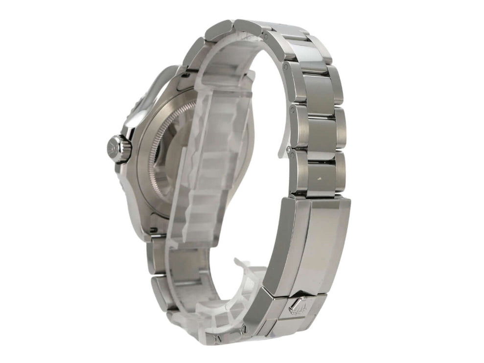 Rolex Yacht-Master 40 Oystersteel Platin 126622 Rhodium Uhr von der Seite mit Oystersteel-Armband.