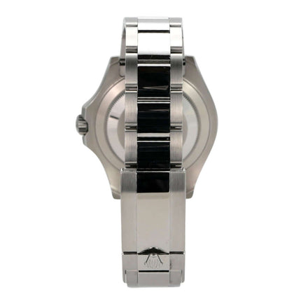Rolex Yacht-Master 40 Oystersteel Platin 126622 Rhodium Armbandansicht mit polierter und satinierten Oberfläche