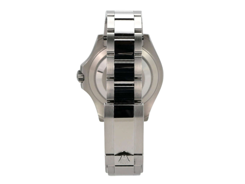 Rolex Yacht-Master 40 Oystersteel Platin 126622 Rhodium Armbandansicht mit polierter und satinierten Oberfläche