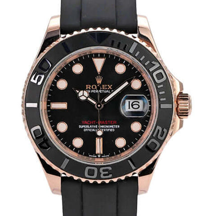 Rolex Yacht-Master 40 Everose-Gold 126655 mit schwarzem Zifferblatt und Oyster Kautschukband