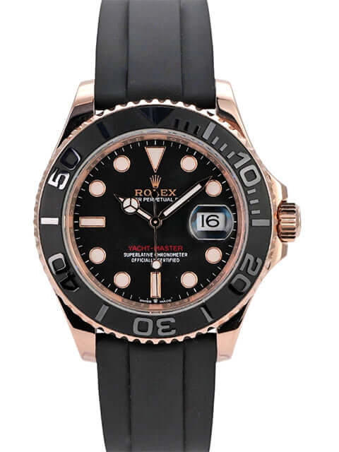 Rolex Yacht-Master 40 Everose-Gold 126655 mit schwarzem Zifferblatt und Oyster Kautschukband