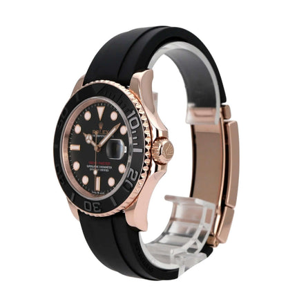 Rolex Yacht-Master 40 Everose-Gold 126655 mit schwarzem Zifferblatt und Kautschukband