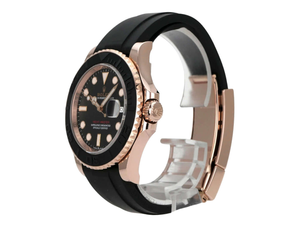 Rolex Yacht-Master 40 Everose-Gold 126655 Uhr mit schwarzem Zifferblatt und Oyster Kautschukband