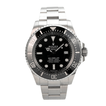 Rolex Sea-Dweller 126660 Deepsea Armbanduhr mit schwarzem Zifferblatt und Edelstahlarmband
