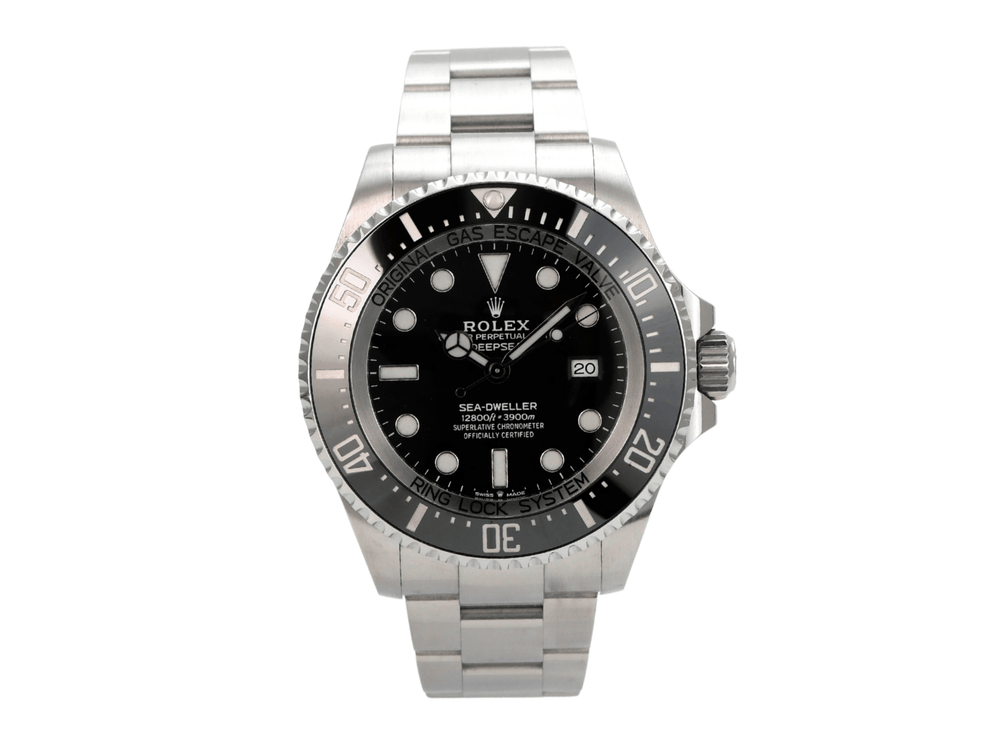 Rolex Sea-Dweller 126660 Deepsea Armbanduhr mit schwarzem Zifferblatt und Edelstahlarmband