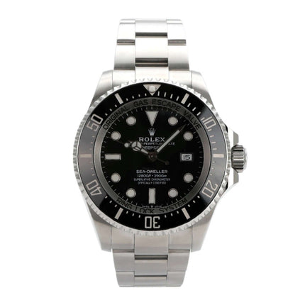 Rolex Sea-Dweller 126660 Deepsea, Edelstahl 44 mm, schwarzes Zifferblatt, unidirektionale Lünette, 2021 Modell.