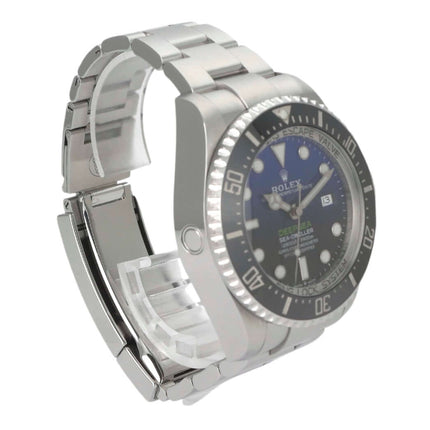 Rolex Sea-Dweller Deepsea 126660 D-Blue Uhr mit Edelstahlgehäuse und -band, schwarze Keramiklünette, blaues Zifferblatt, Heliumventil.