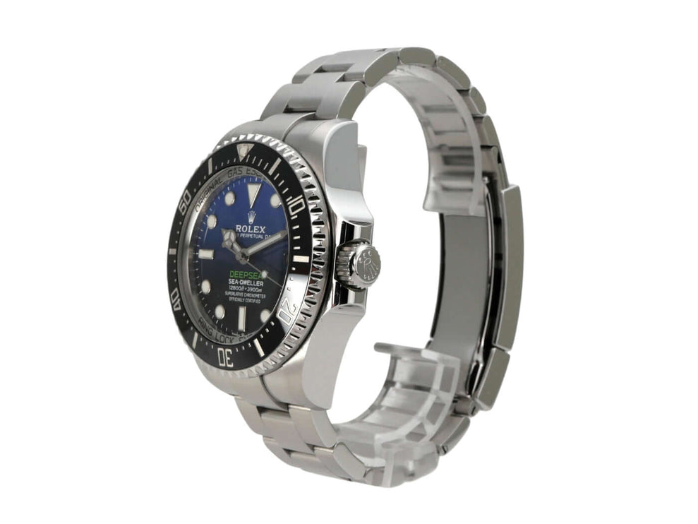 Rolex Sea-Dweller Deepsea 126660 D-Blue Edelstahl Uhr mit hellem Zifferblatt und Oyster Band