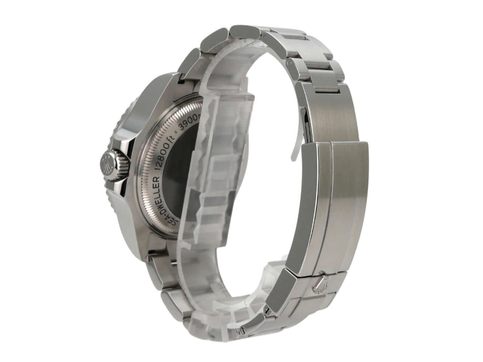 Rolex Sea-Dweller Deepsea 126660 D-Blue aus Edelstahl, detailierte Ansicht des Gehäuses und Armbands.