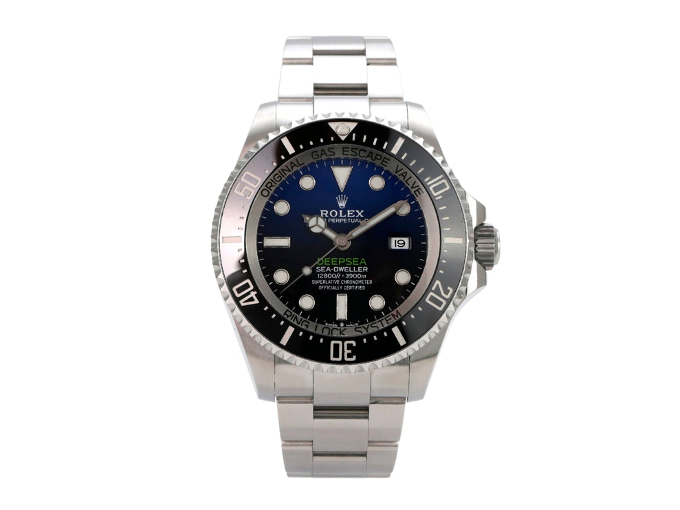Rolex Sea-Dweller Deepsea 126660 D-Blue, schwarzes Zifferblatt, Edelstahl, 44 mm, Taucheruhr