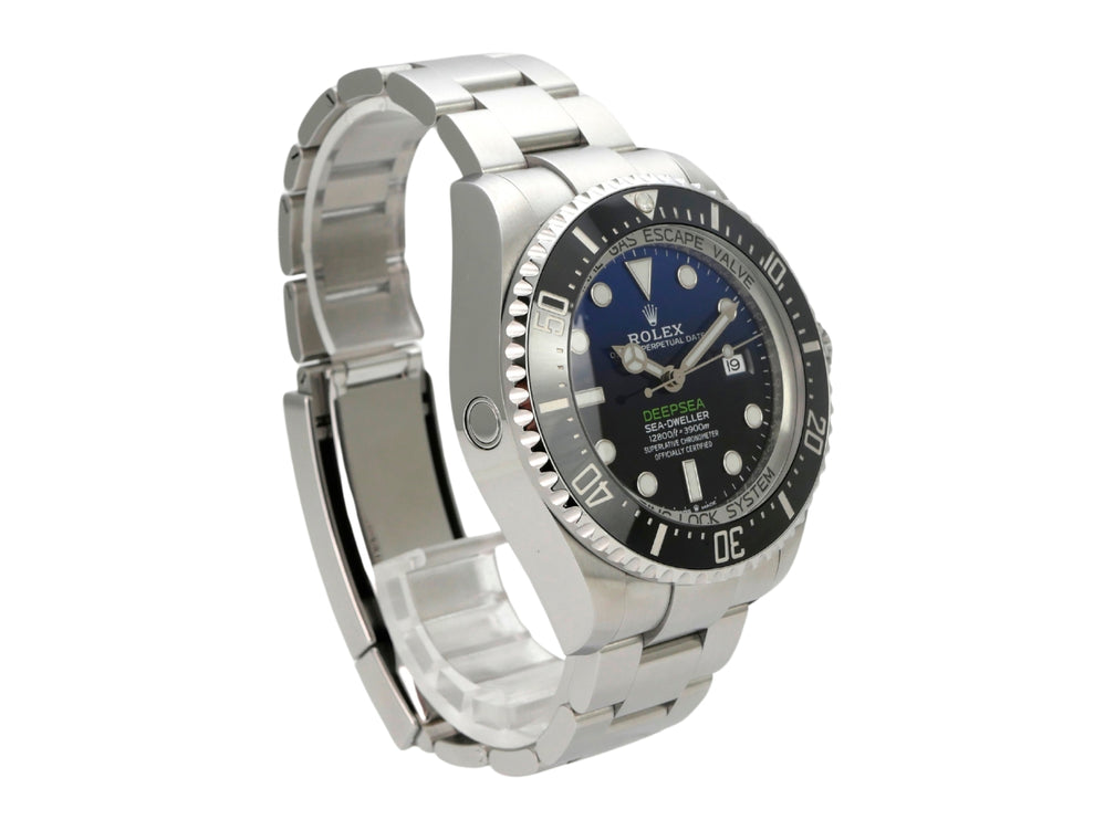 Rolex Sea-Dweller Deepsea 126660 D-Blue, Edelstahl-Taucheruhr mit schwarzem Zifferblatt und Oysterband