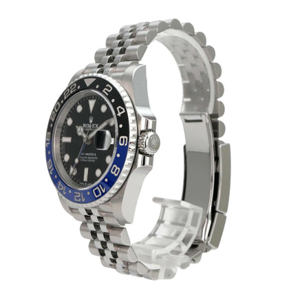 Rolex GMT-Master II 126710BLNR Edelstahl mit schwarzem Zifferblatt und blau/schwarzer Lünette