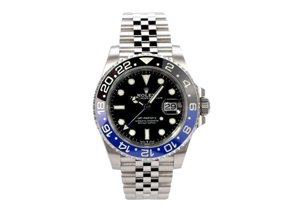 Rolex GMT Master II Edelstahl 126710BLNR mit schwarzem Zifferblatt und Edelstahlarmband