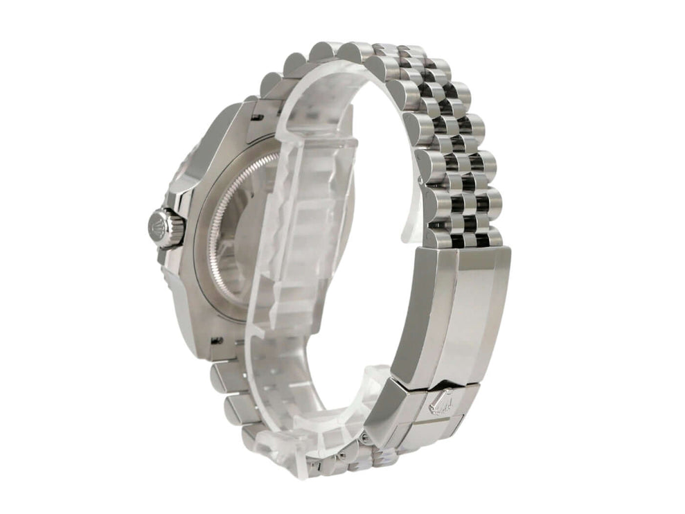 Rolex GMT Master II Edelstahl 126710BLNR seitliche Ansicht des Armbands und Gehäuses