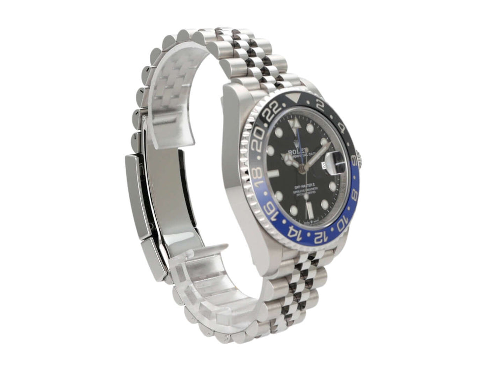 Rolex GMT Master II 126710BLNR Edelstahl, 40 mm Gehäuse, schwarzes Zifferblatt, Jubile-Edelstahlarmband.