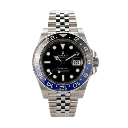 Rolex GMT-Master II Edelstahl 126710BLNR mit schwarzem Zifferblatt und Jubile-Edelstahlarmband