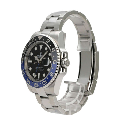 Rolex GMT-Master II Edelstahl 126710BLNR Oyster-Band mit schwarzem Zifferblatt und blauer Lünette