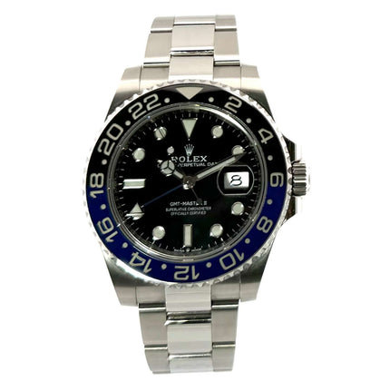 Rolex GMT-Master II 126710BLNR Edelstahl Uhr mit schwarz/blauer Keramik-Lünette und Oyster-Edelstahlarmband