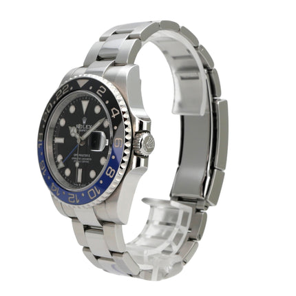 Rolex GMT-Master II Edelstahl 126710BLNR Oyster-Band mit schwarz-blauer Keramiklünette und schwarzem Zifferblatt