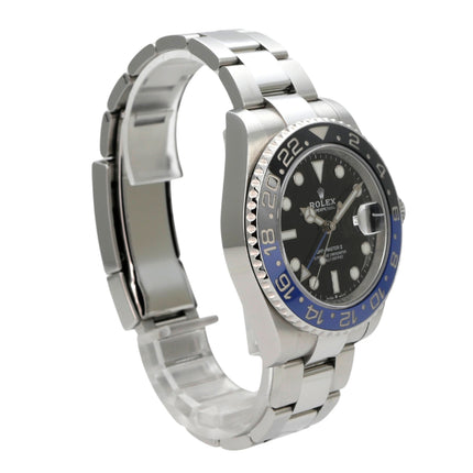 Rolex GMT-Master II Edelstahl 126710BLNR Oyster-Band, schwarz-blaues Zifferblatt, Edelstahlarmband