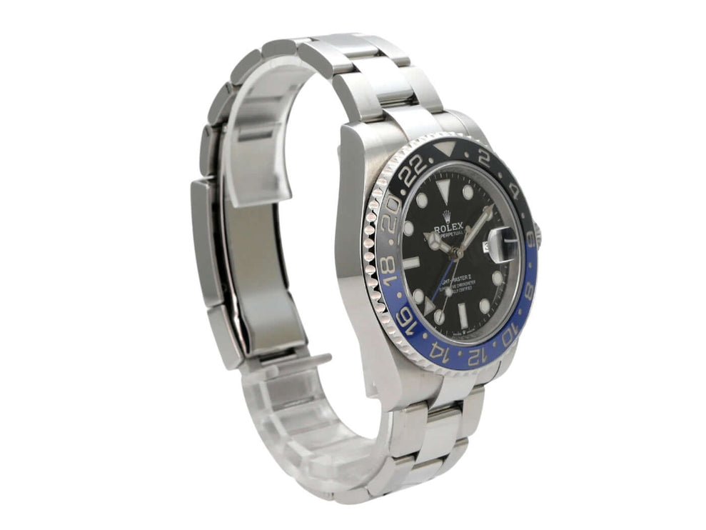 Rolex GMT-Master II Edelstahl 126710BLNR Oyster-Band, schwarz-blaues Zifferblatt, Edelstahlarmband